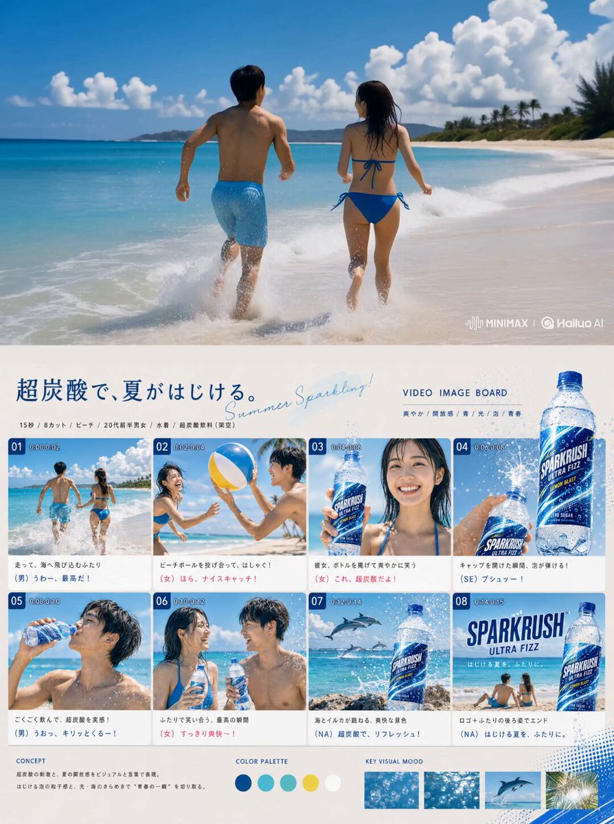 超碳酸海滩饮料广告