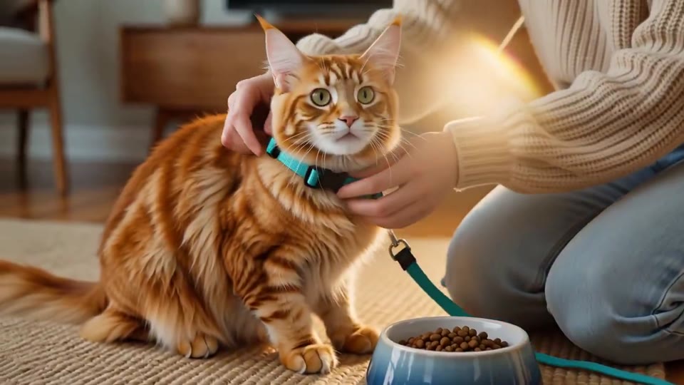 橘猫与主人的温暖一天