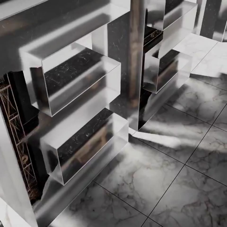 金属字形组成视觉对白