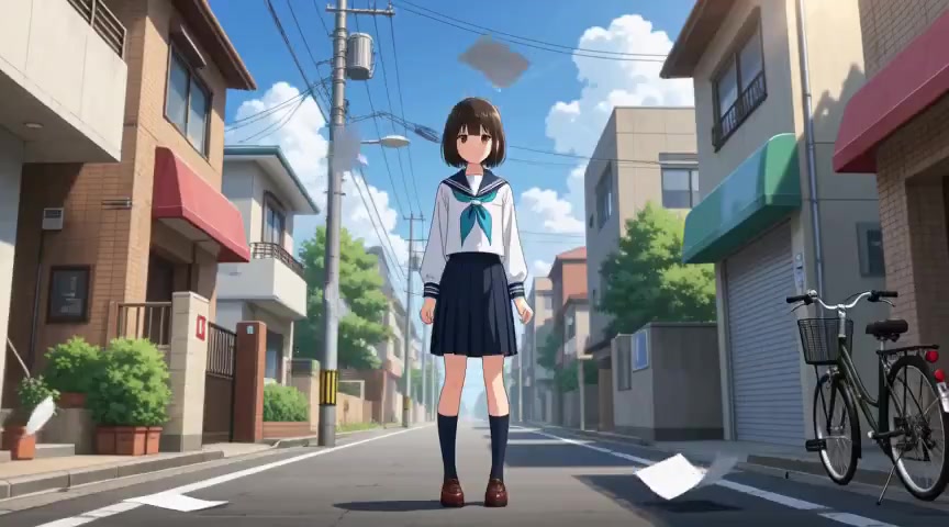 女学生穿越高密度动漫动态图形