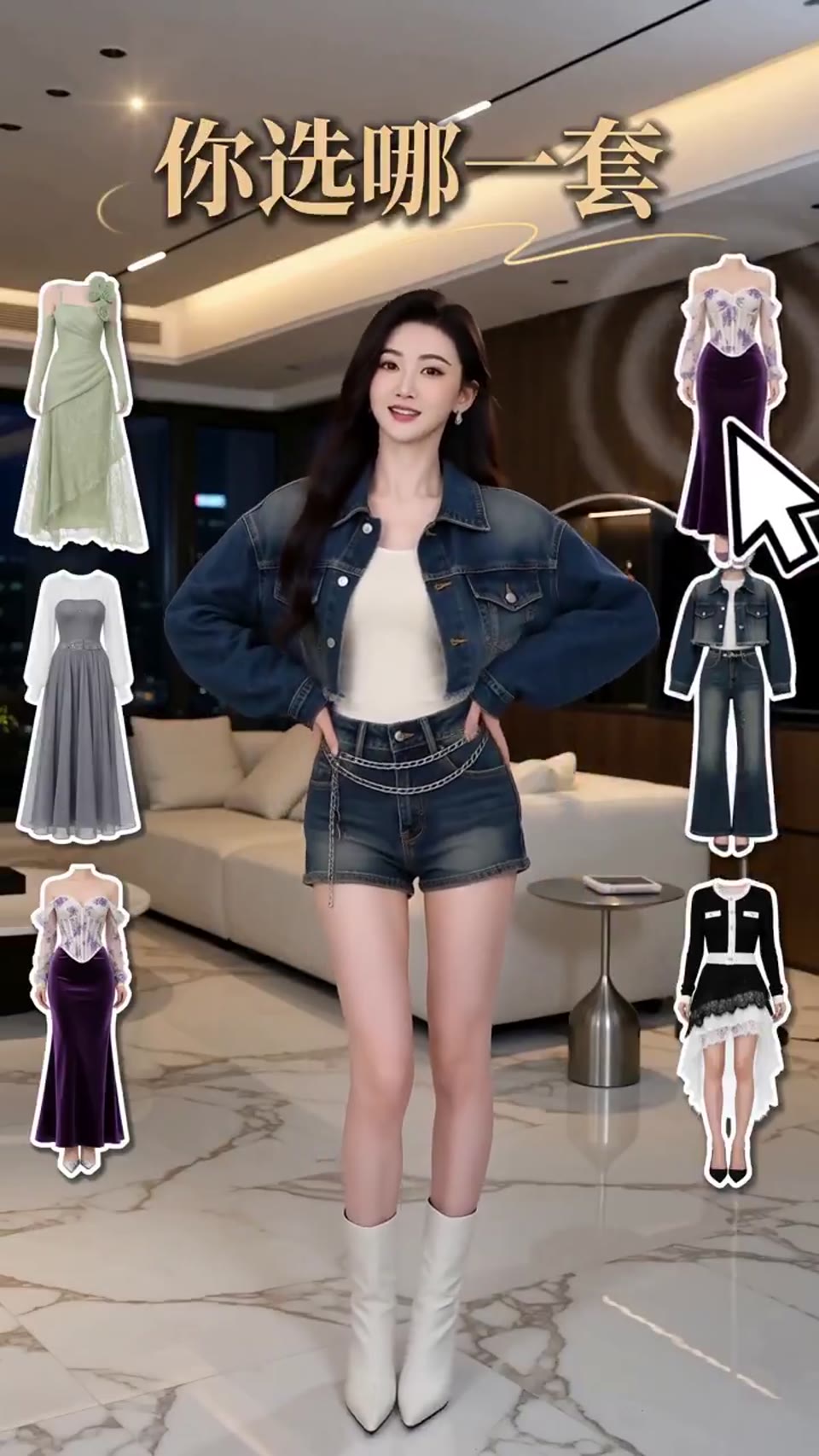 点击服装图标切换穿搭