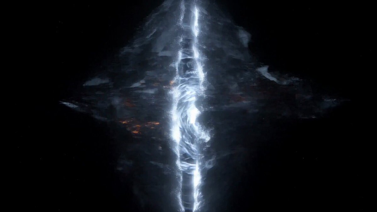 A dimensional rift becomes metallic lettering