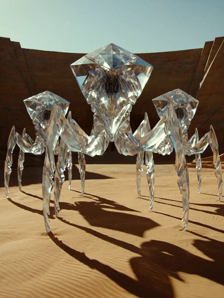 沙漠中的晶体生物与尖塔