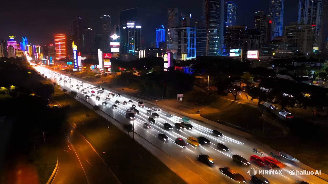 Night Cityscape: Dynamic Urban Panorama in 4K Cinematic Quality