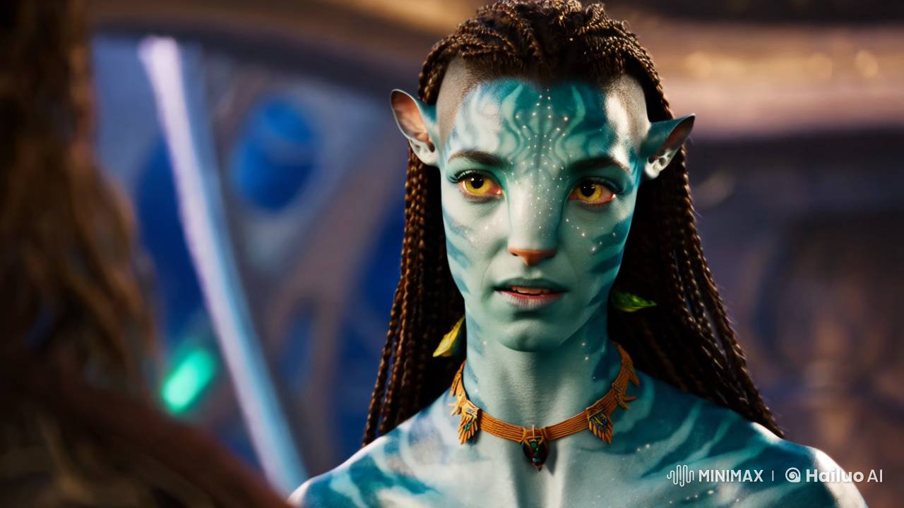 Aesthetic Close-up of a Navi Woman with Ethereal Makeup