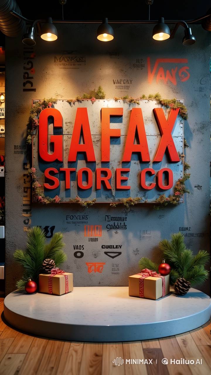 Cinematic Dolly Shot of Festive GAFAX STORE CO