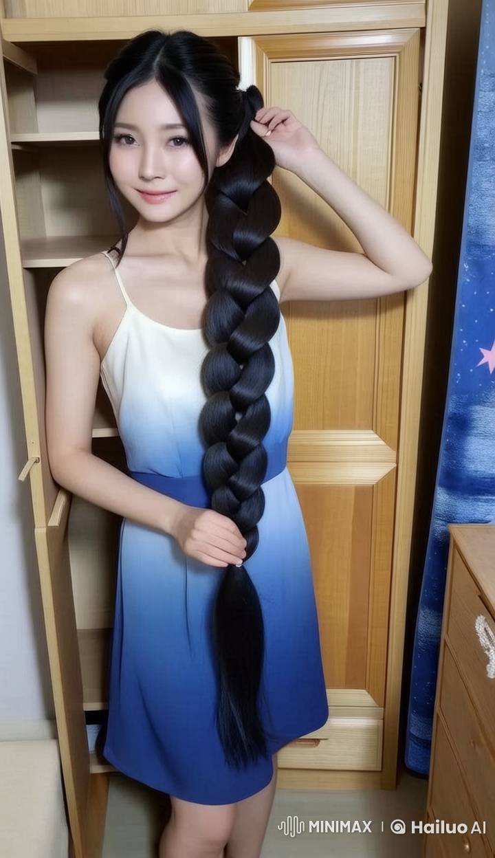 Japanese Woman Showcases Elegant Braided Hairstyle