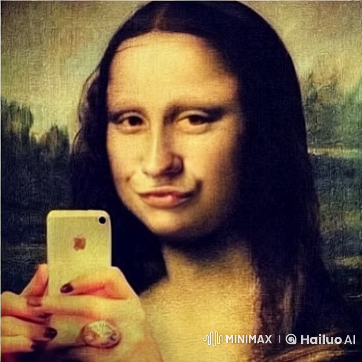 Live2D Video: Girl Mimics Painted Portrait, Takes Selfies