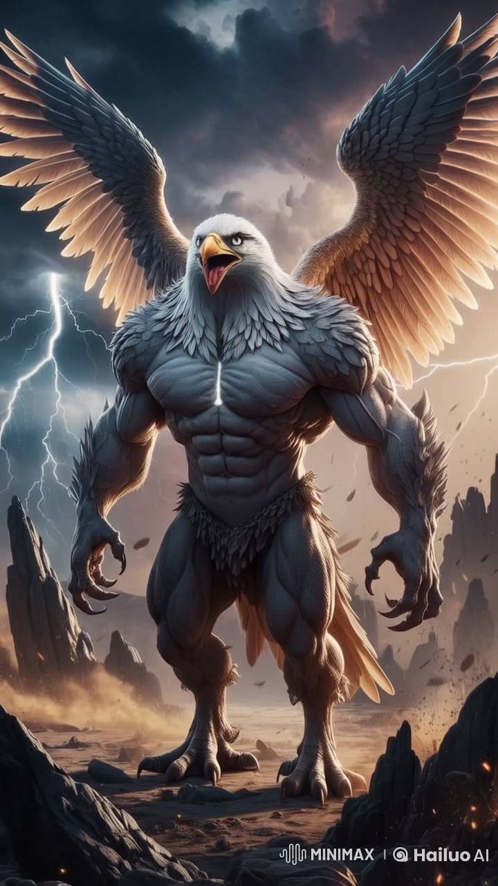 Live2D Video: Epic Bodybuilder-Eagle Hybrid Standoff