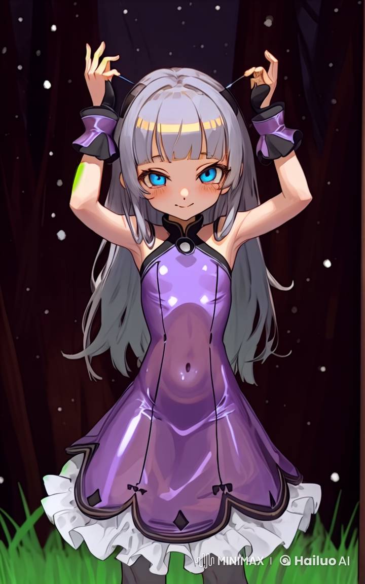 Live2D Animated Girl Dancing Gracefully in Purple Dress