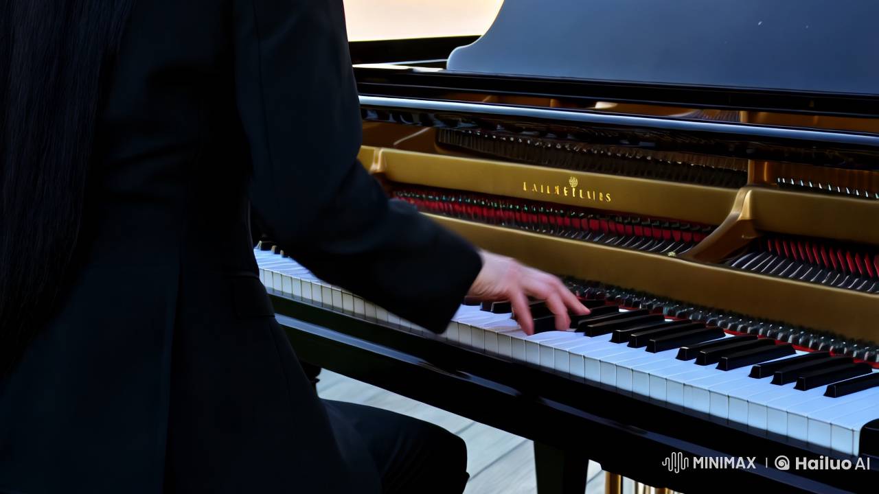 Rooftop Piano Performance with Cinematic Aesthetics