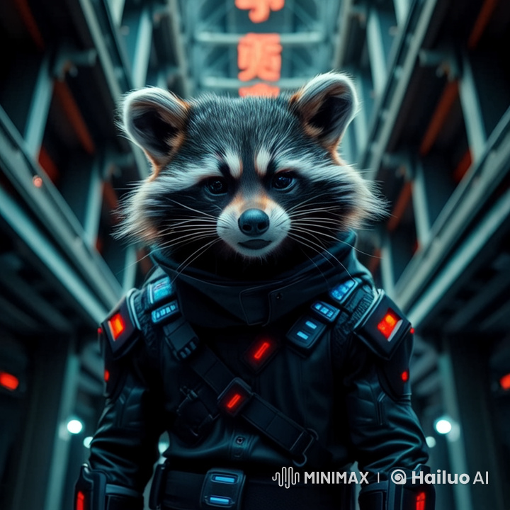 Raccoon in Neon Alley: Cinematic HD Photorealism