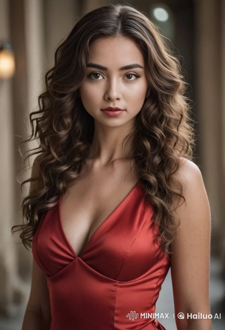 Red Dress Woman: Slow Motion Grace in Soft Light