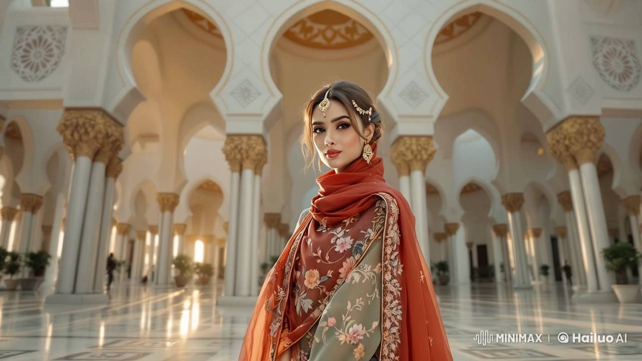 Portrait of a Graceful Woman in Traditional Attire