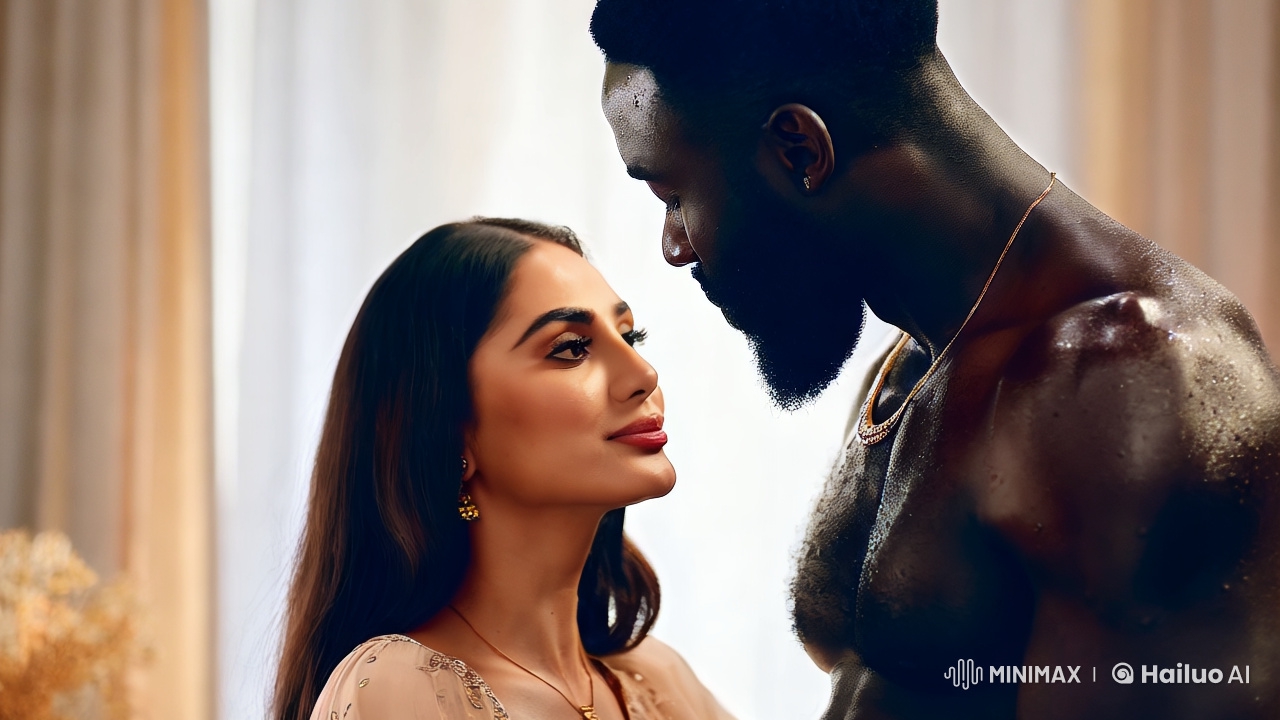Aesthetic Cinematic Portrait of a Turkish Woman and Nigerian Man