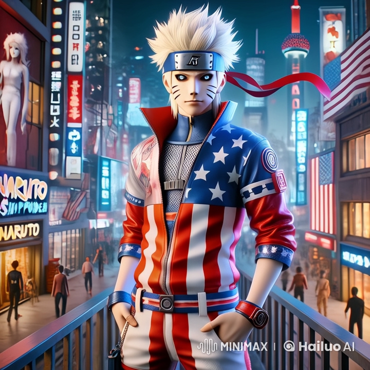Vibrant Cityscape Cinematic Scene in Live2D with Detailed Character