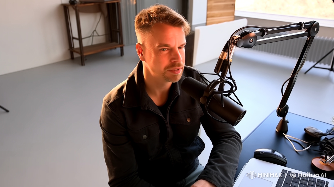 Minimalist Studio Portrait of a Relaxed, Focused Man