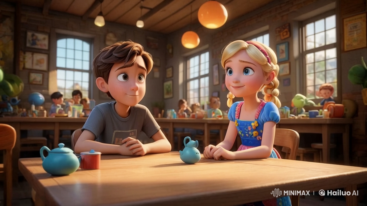 Girl in Embroidered Dress Seeks Snack Trade with Lucas