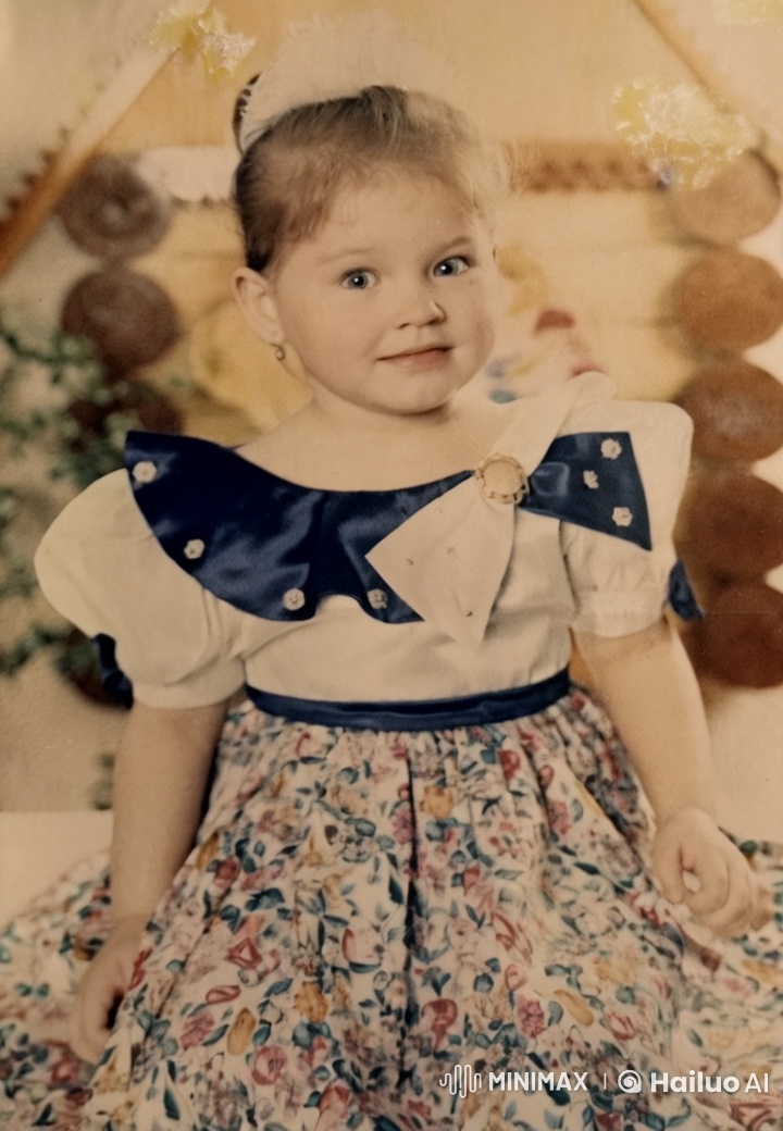 Charming Young Girl in Floral Dress