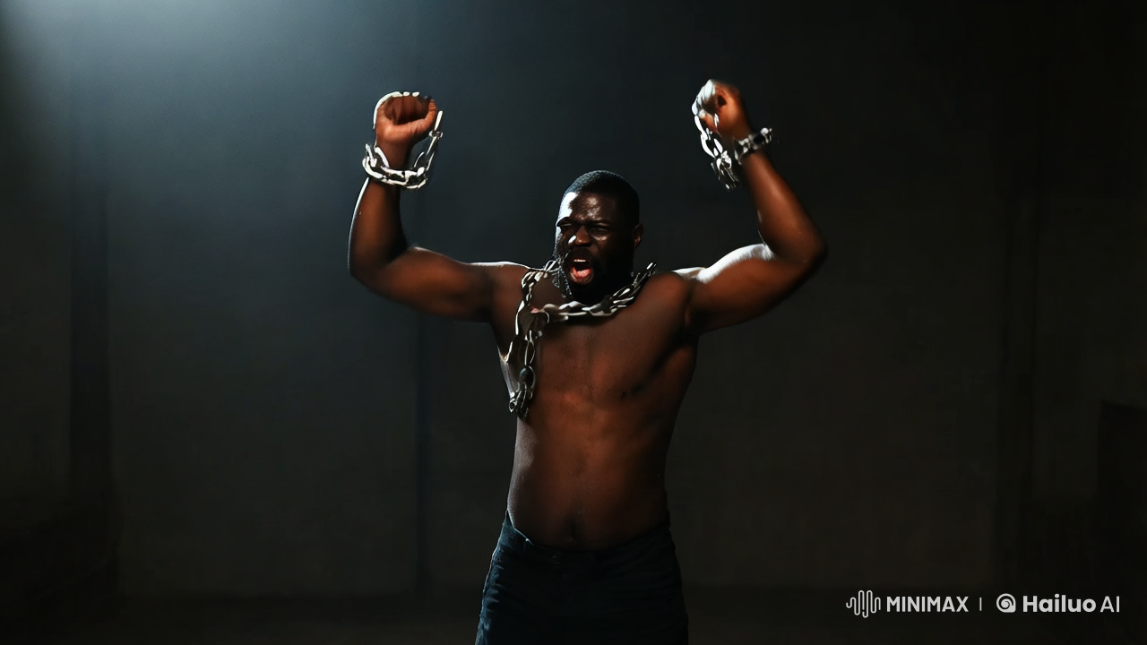 Man Breaks Free from Chains in Cinematic Masterpiece