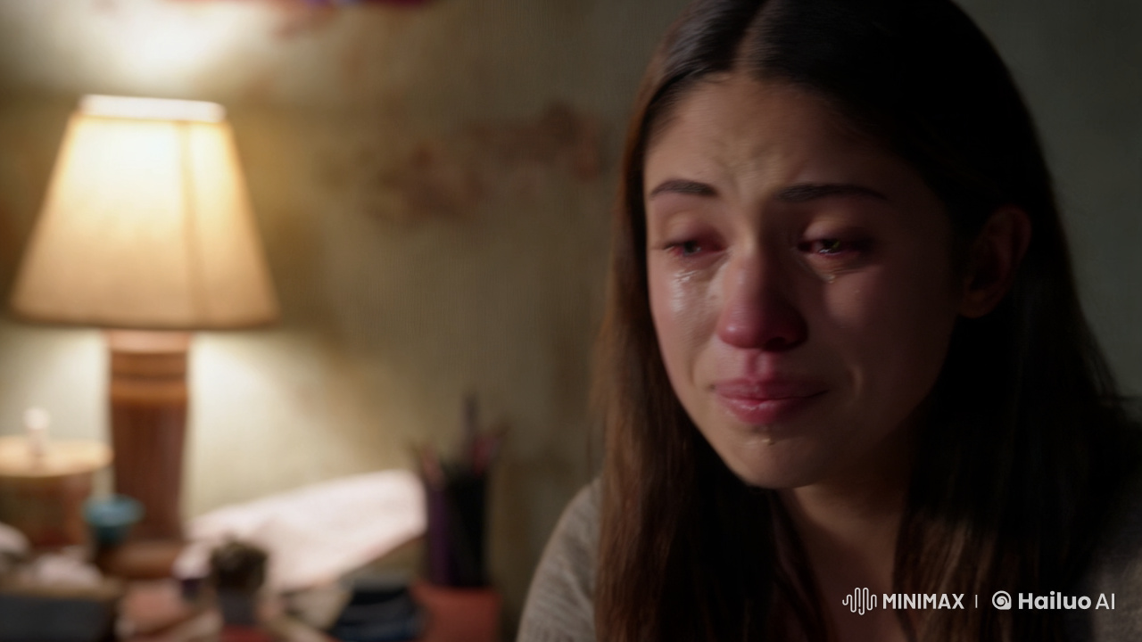 Intimate Portrait: Tearful Woman's Heartfelt Speech