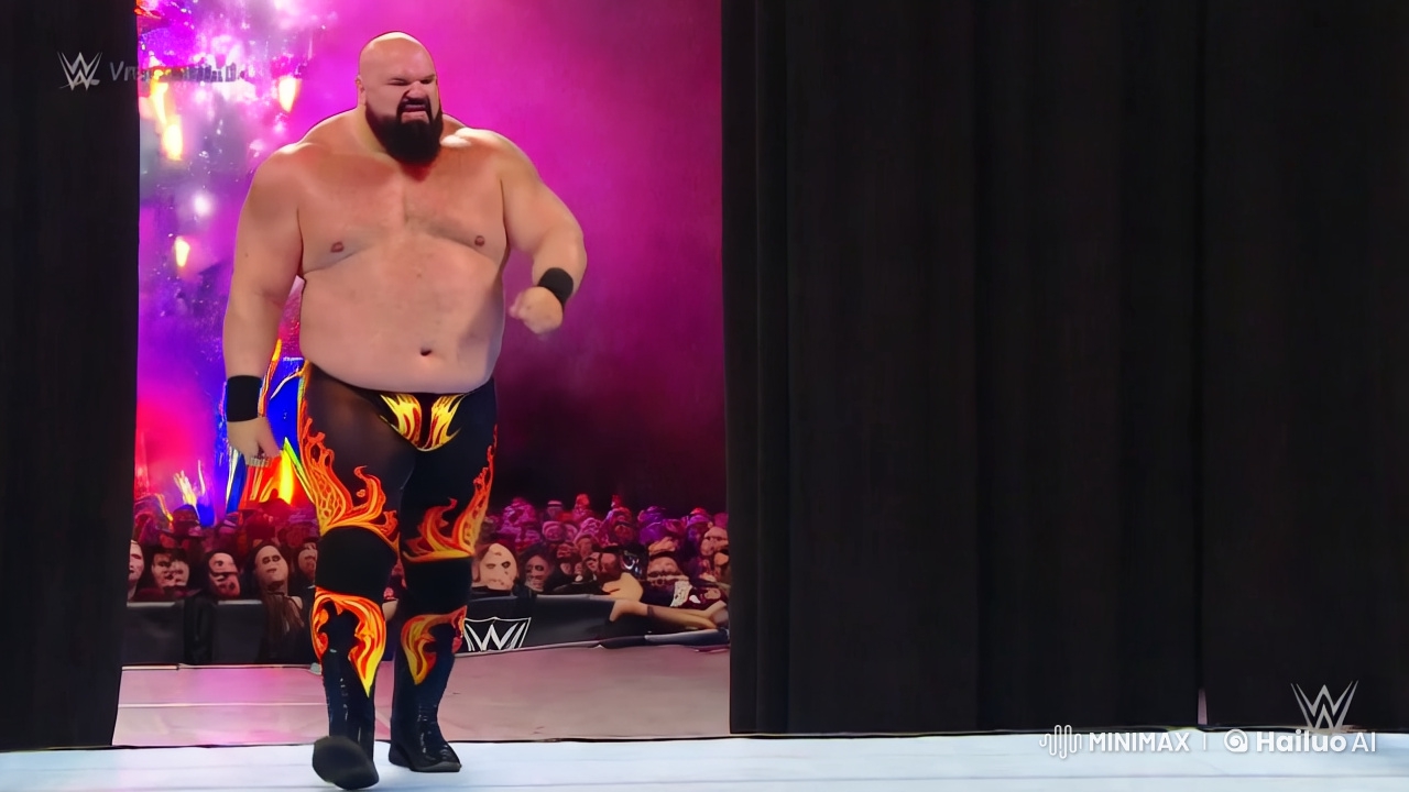 Contrasting Wrestlers' Showdown: Size, Agility, and Drama