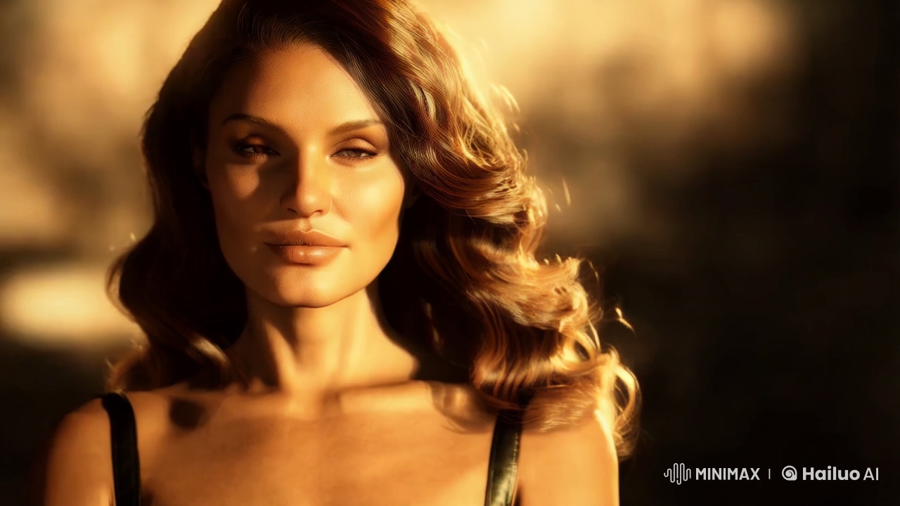 Contemplative Woman in Golden Cinematic Portrait