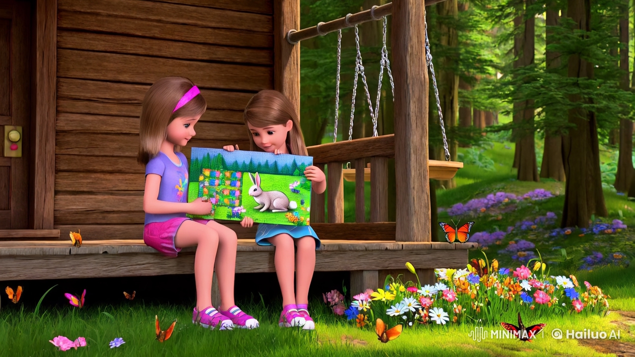 Siblings Embrace Nature's Harmony in Grandfather's Forest Home