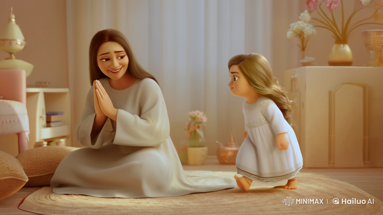 Mother-Daughter Bond in Prayer Ritual