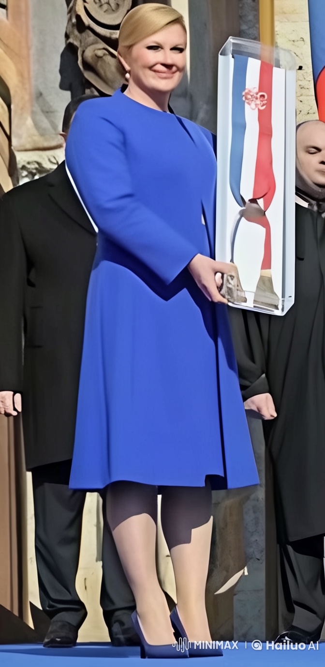 Woman in Blue Dress Shows Legs in Live2D Outdoor Video