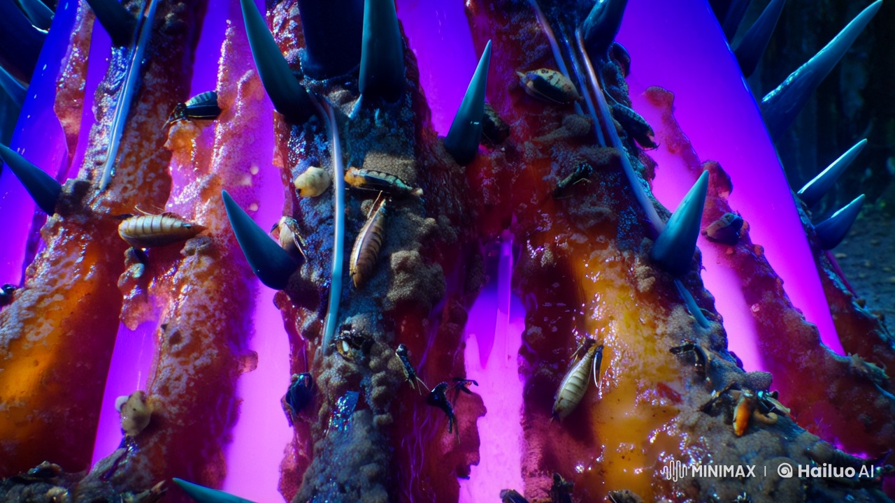 Nature Documentary: Voidspire Plant's Macabre Beauty and Stormy Symbolism