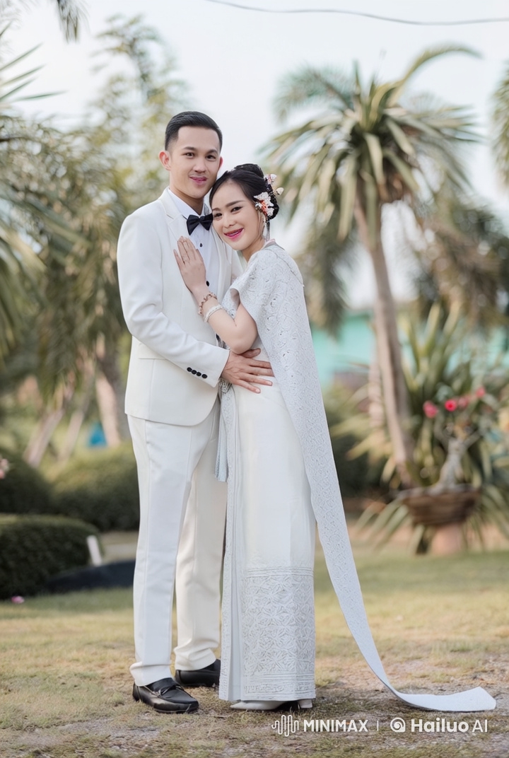 Bride and Groom Showcase Martial Arts in Garden Wedding Scene