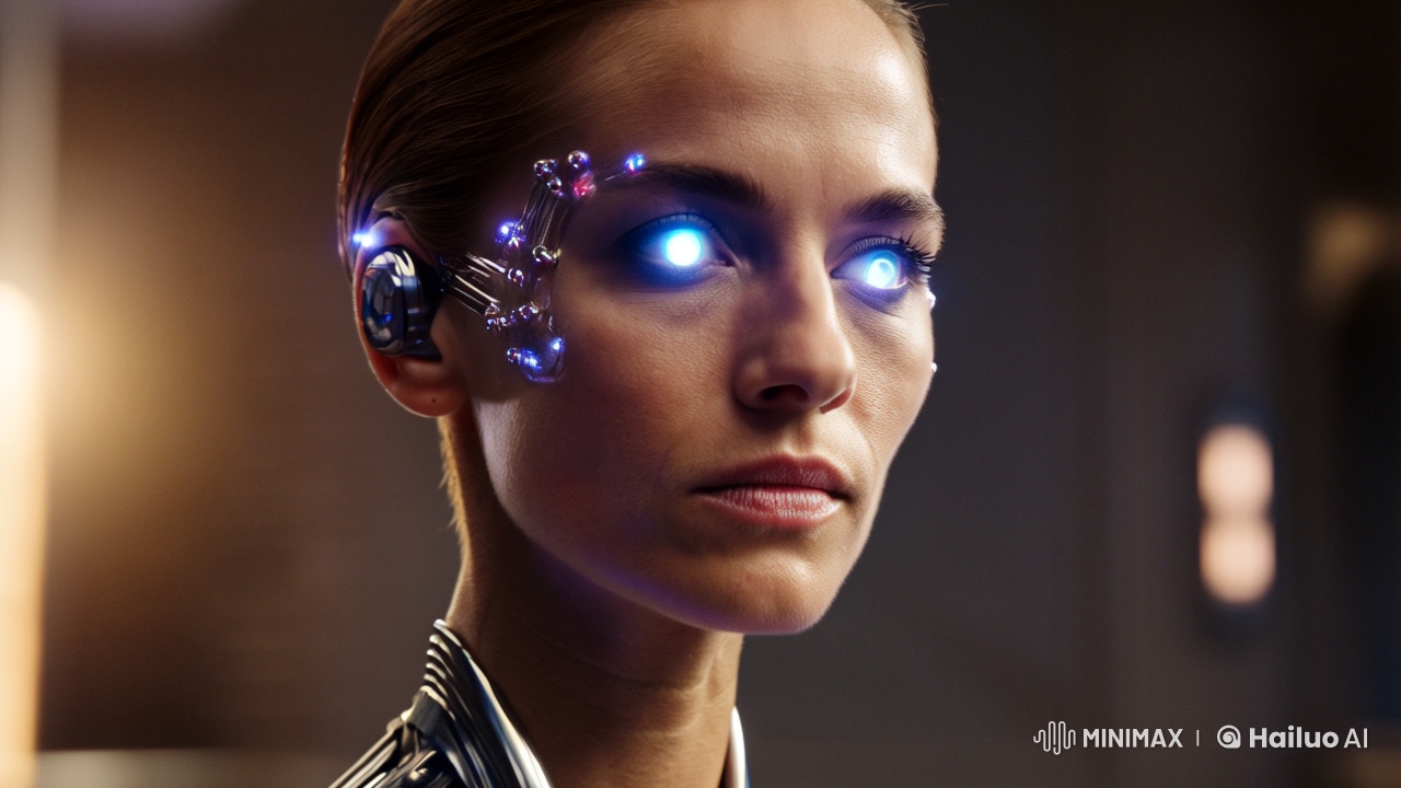 Cyborg Warrior Commands Futuristic Spaceship in Cinematic 8K