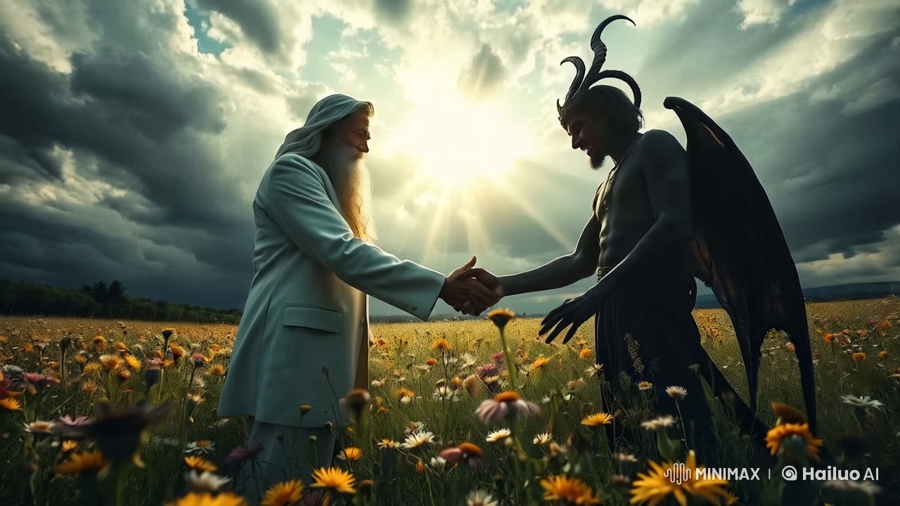Divine Convergence: God and Lucifer's Symbolic Pact