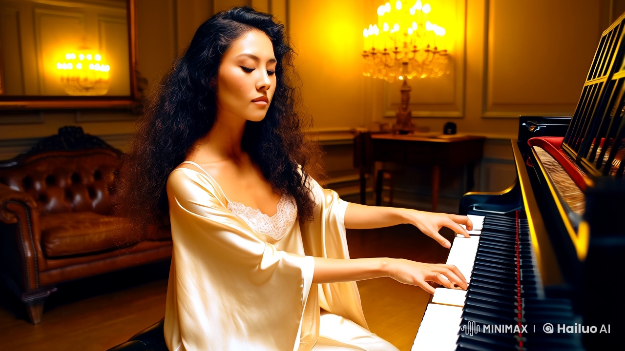 Vintage Elegance: A Pianist's Artful Performance
