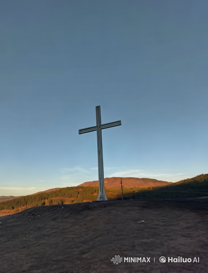 Aerial and Ground Shots of a Cross in Nature