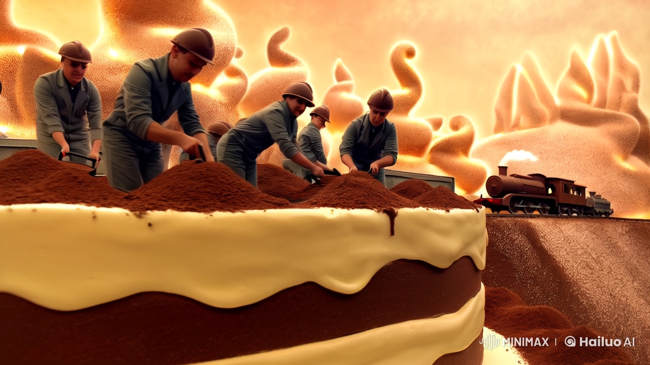 Surreal Edible Construction: 8K Fantasy Cake Quarry
