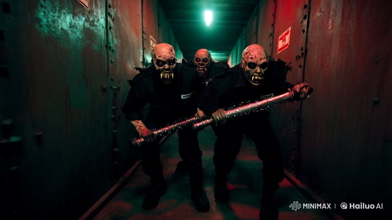 Ghoul Guards Attack in Haunted Bunker Cinematic Scene