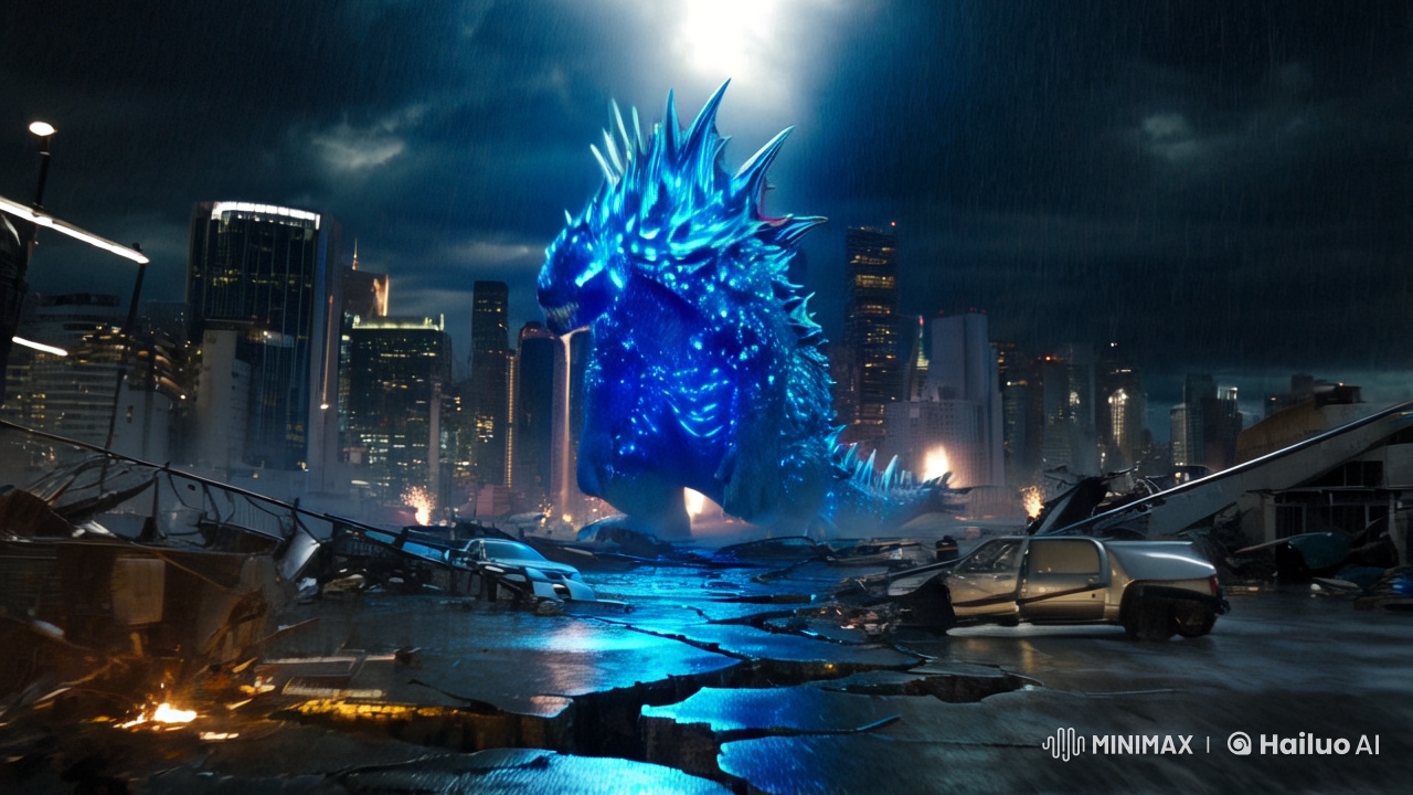 Godzilla Unleashes Atomic Breath in Epic Destruction Scene
