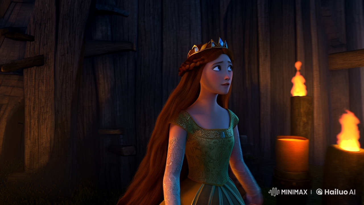 Viking Princess Navigates Tense Escape in Photorealistic Drama