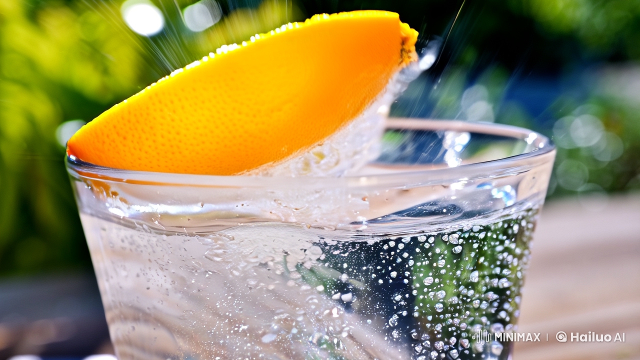 Orange Slice Plunging into Crystal Water Splash