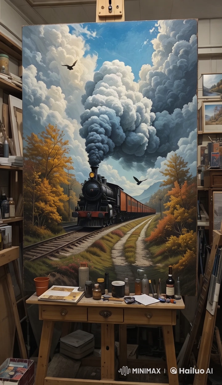 Art Workshop Illusion: Canvas Train Comes to Life