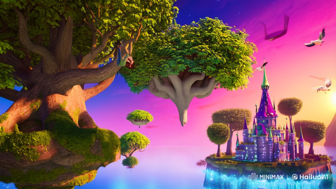Surreal Animated World: Upside-Down Sky, Floating Trees, Talking Tree Riddles