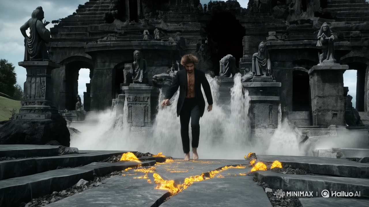 Mysterious Man Awakens Divine Wings Amidst Ancient Ruins' Destruction