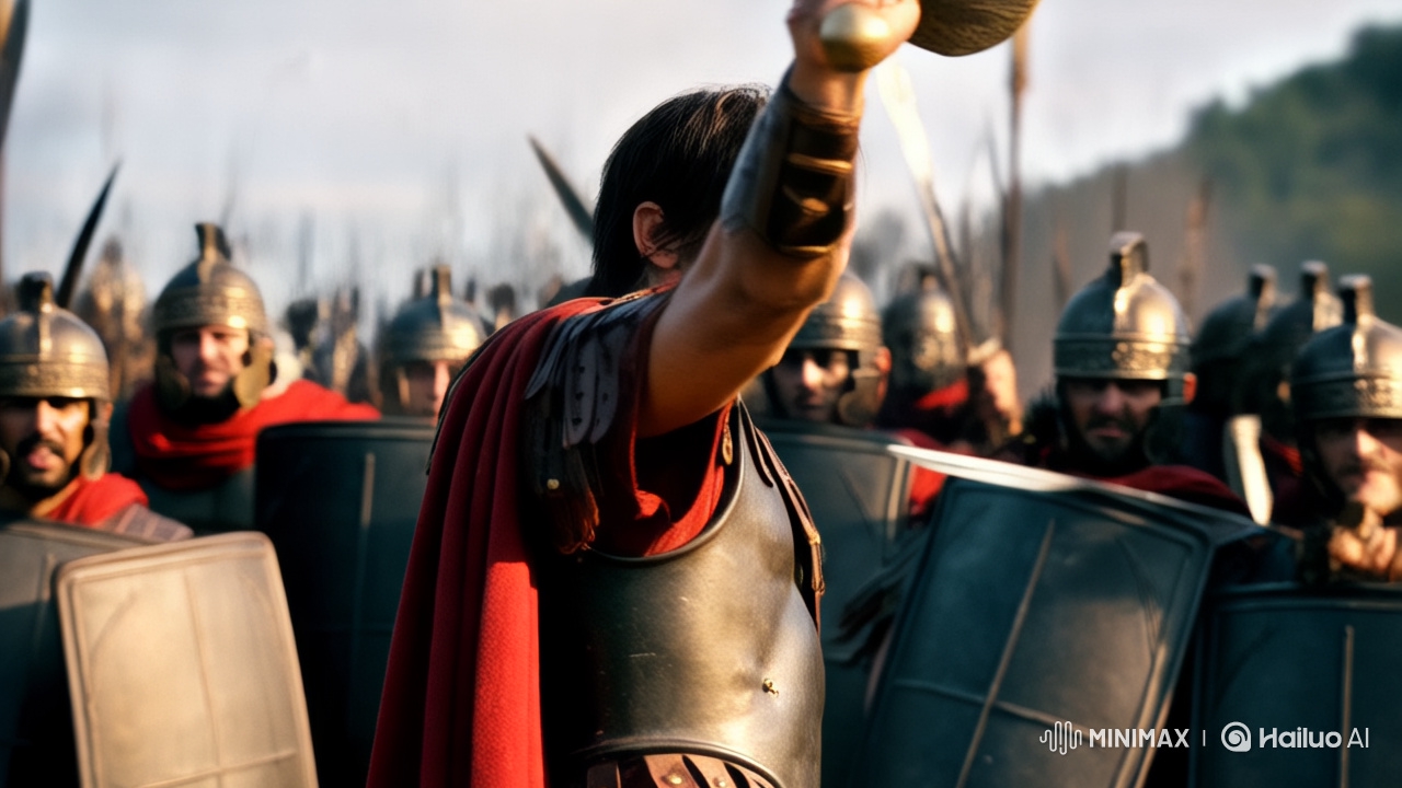 Roman Centurion Leads Battle in Cinematic Realism