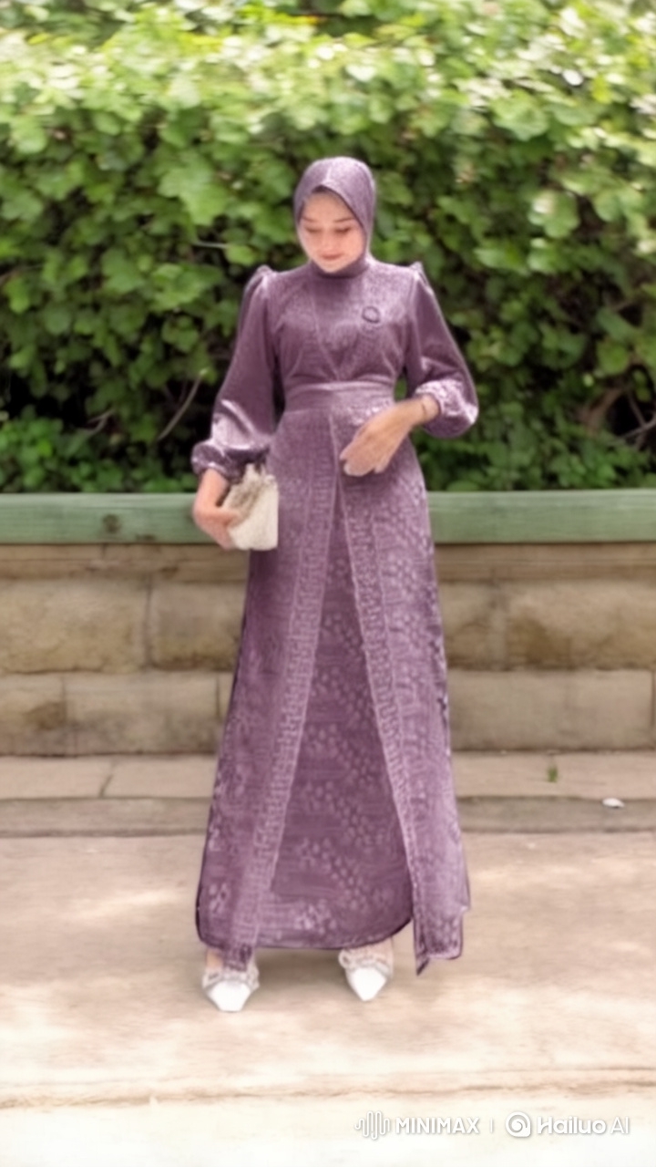 Woman in Purple Dress Showcases Elegance and Style