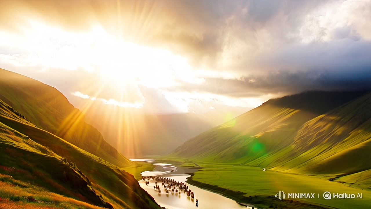 Stunning Sunrise in an Ultra-Realistic Mountain Valley