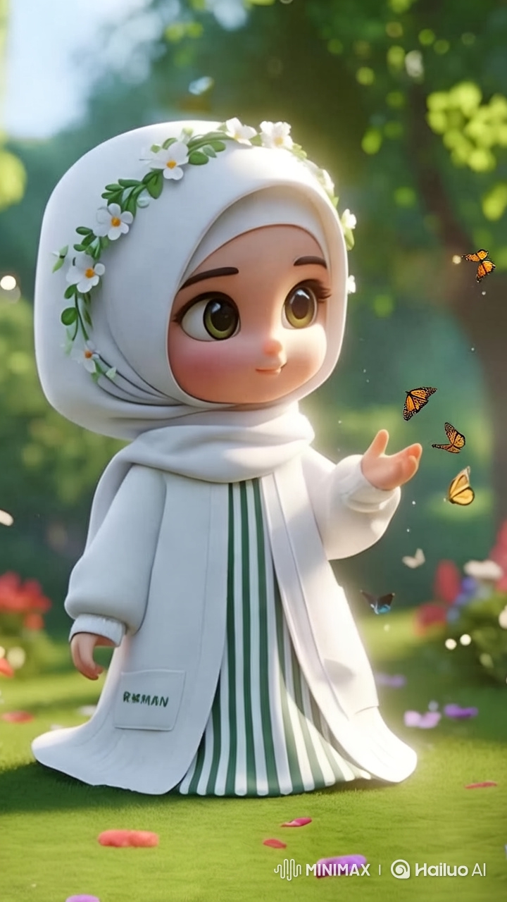 Joyful Girl in Garden Sings Amidst Nature's Beauty