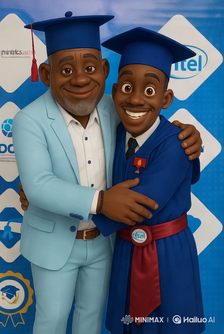 Father-Son Embrace at Graduation Ceremony