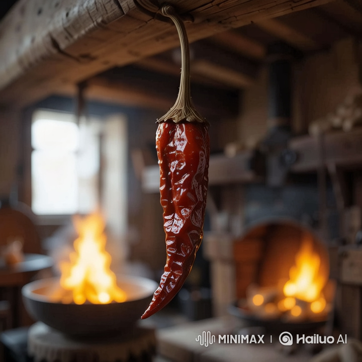 Rustic Kitchen: Chili Pepper by Warm Fire